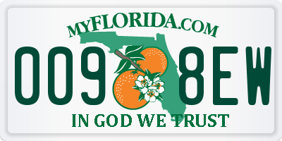 FL license plate 0098EW