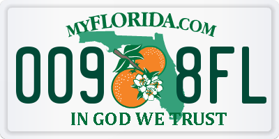 FL license plate 0098FL