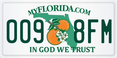 FL license plate 0098FM