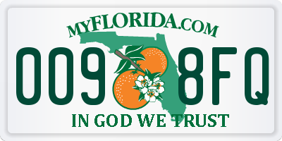 FL license plate 0098FQ