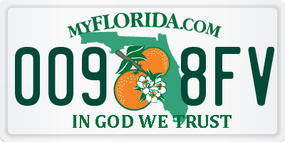 FL license plate 0098FV