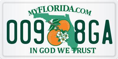 FL license plate 0098GA