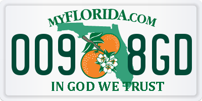 FL license plate 0098GD
