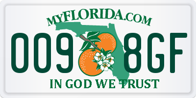 FL license plate 0098GF
