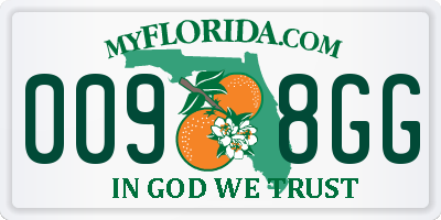 FL license plate 0098GG