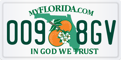 FL license plate 0098GV