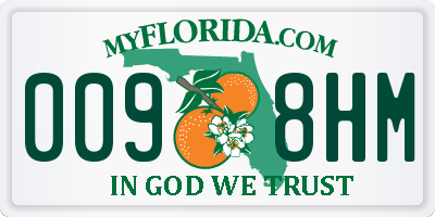 FL license plate 0098HM
