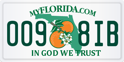 FL license plate 0098IB