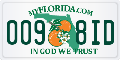 FL license plate 0098ID