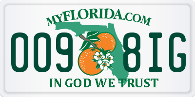 FL license plate 0098IG