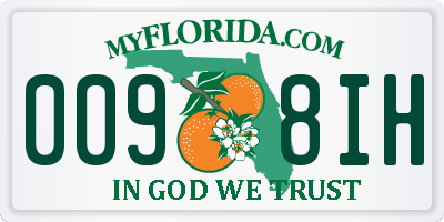 FL license plate 0098IH