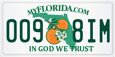 FL license plate 0098IM