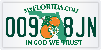 FL license plate 0098JN