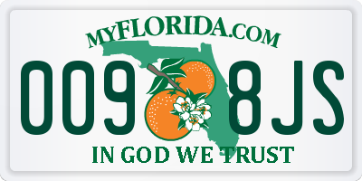 FL license plate 0098JS
