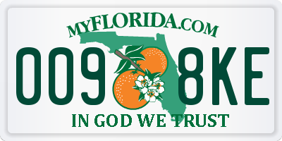 FL license plate 0098KE