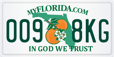 FL license plate 0098KG