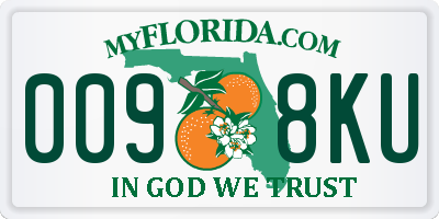 FL license plate 0098KU