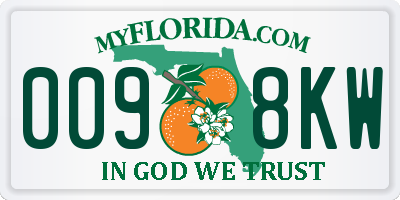 FL license plate 0098KW