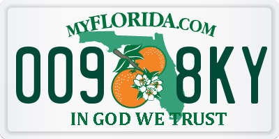 FL license plate 0098KY
