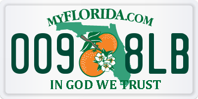 FL license plate 0098LB