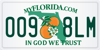 FL license plate 0098LM