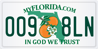 FL license plate 0098LN
