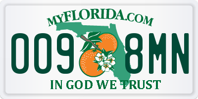 FL license plate 0098MN