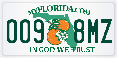 FL license plate 0098MZ