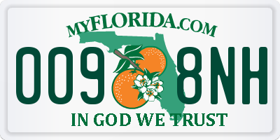 FL license plate 0098NH