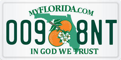 FL license plate 0098NT