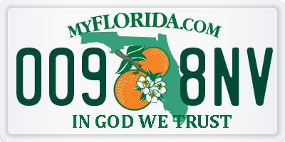 FL license plate 0098NV