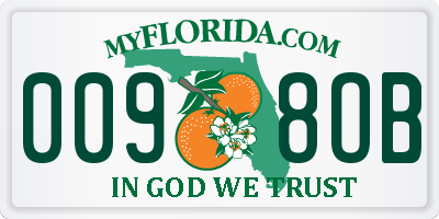 FL license plate 0098OB