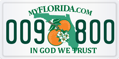 FL license plate 0098OO