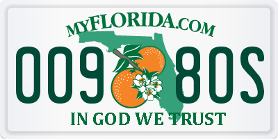 FL license plate 0098OS