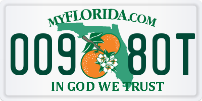 FL license plate 0098OT