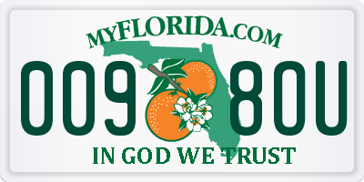 FL license plate 0098OU
