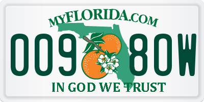 FL license plate 0098OW