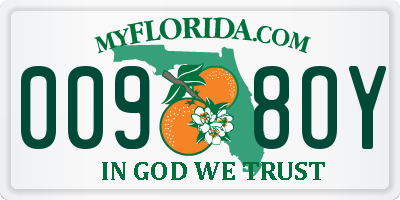 FL license plate 0098OY