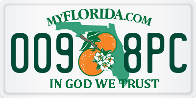 FL license plate 0098PC
