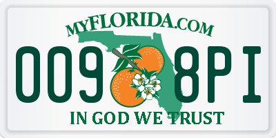 FL license plate 0098PI