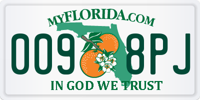 FL license plate 0098PJ