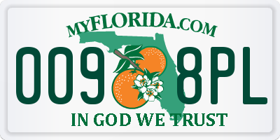 FL license plate 0098PL