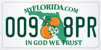 FL license plate 0098PR