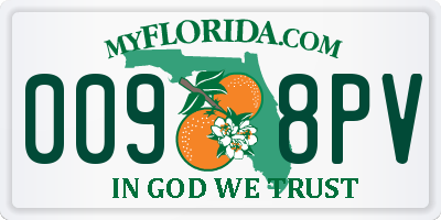 FL license plate 0098PV