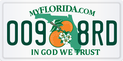 FL license plate 0098RD