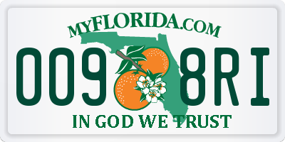 FL license plate 0098RI
