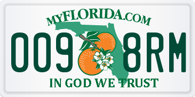 FL license plate 0098RM