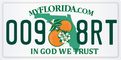FL license plate 0098RT
