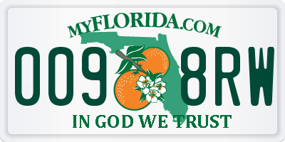 FL license plate 0098RW