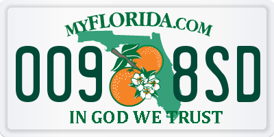 FL license plate 0098SD